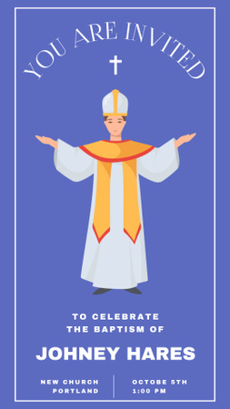 Template di design Baptism Celebration Announcement with Priest Instagram Story