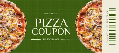Designvorlage Green Discount Voucher for Pizza für Coupon 3.75x8.25in
