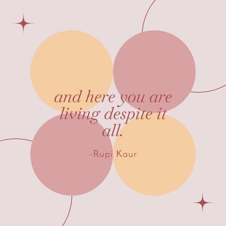 Вдохновляющая цитата о жизни с пастельными кругами Instagram – шаблон для дизайна