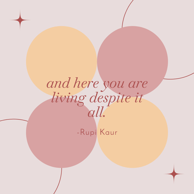Inspirational Quote about Life with Pastel Circles Instagram Modelo de Design