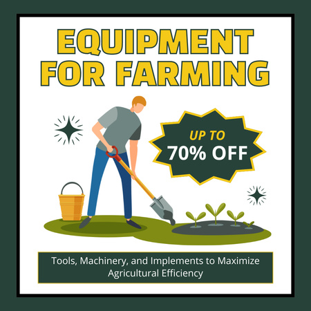 Venda de equipamentos agrícolas e de jardim Instagram AD Modelo de Design