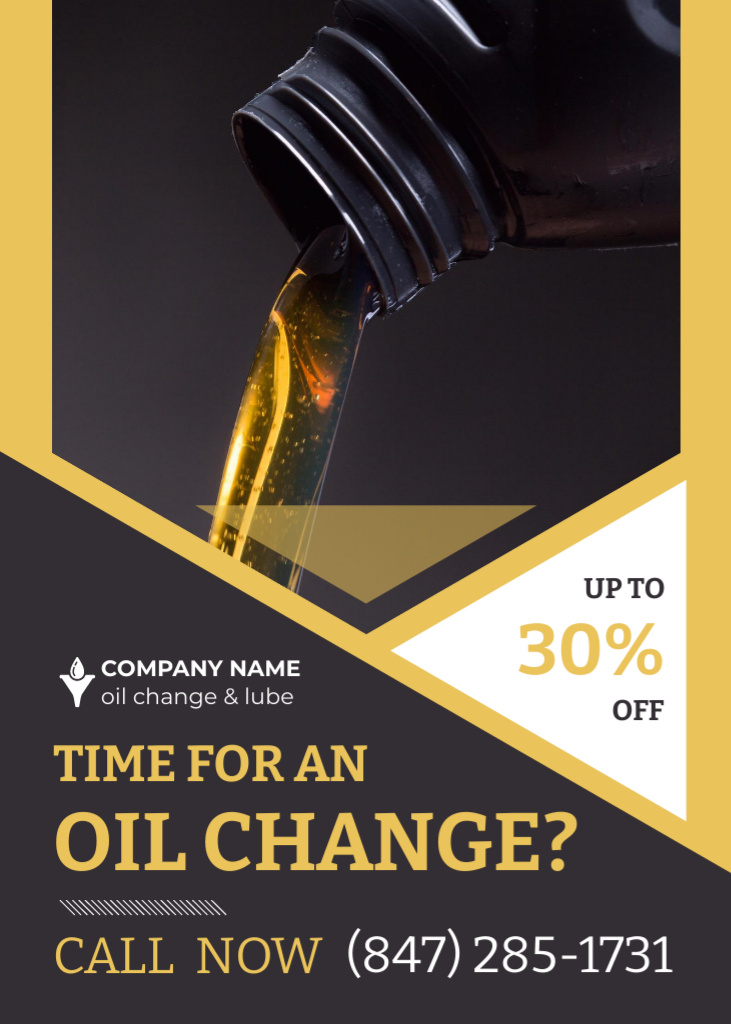 Plantilla de diseño de Offer of Oil Change Services Flayer 