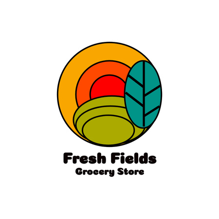 Designvorlage Emblem of Grocery Store für Logo 1080x1080px