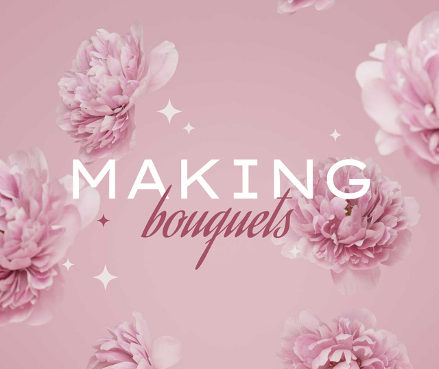 Flowers Bouquets Offer with Tender Peonies Facebook – шаблон для дизайна
