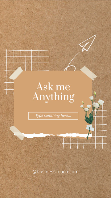 Get To Know Me Quiz with Flowers Illustration Instagram Story – шаблон для дизайну