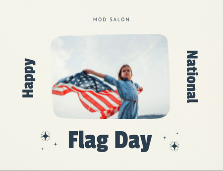 Flag Day Celebration Announcement Postcard 4.2x5.5in Design Template