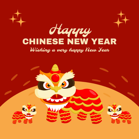 Modèle de visuel célébration traditionnelle du nouvel an chinois - Instagram