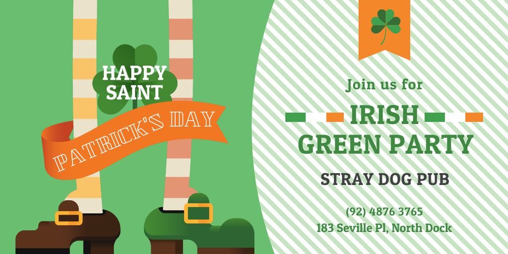Green Party Annoucement on St.Patricks Day Image Design Template