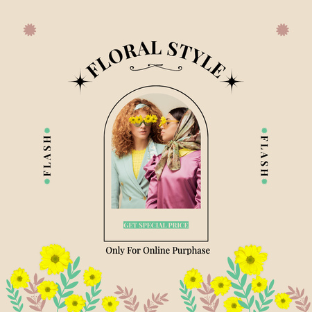 Women's Floral Style Sale Announcement Instagram Design Template