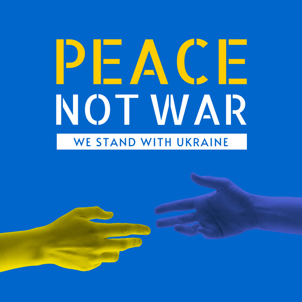 Designvorlage Peace for Ukraine without War für Instagram