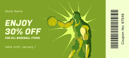 Basketball Items for Sale Coupon 3.75x8.25in Design Template