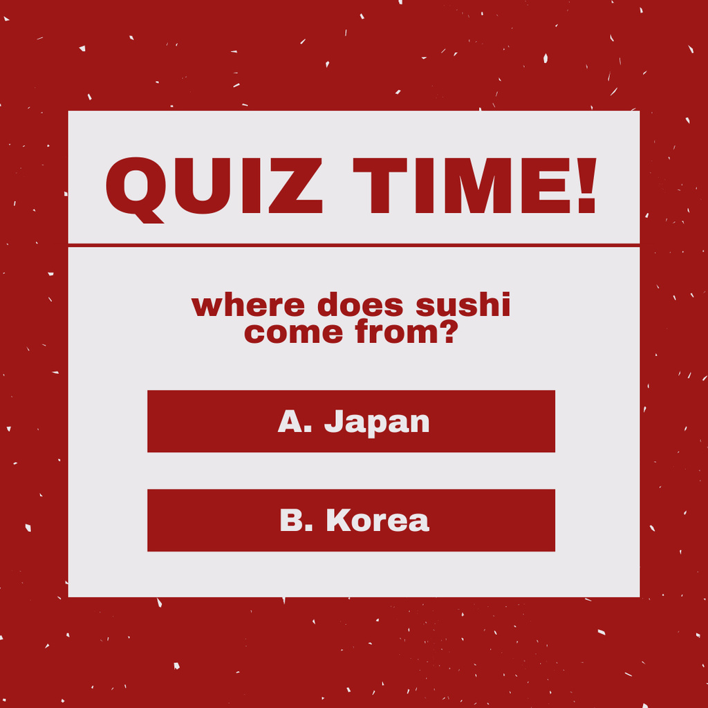 Designvorlage Quiz about Sushi für Instagram