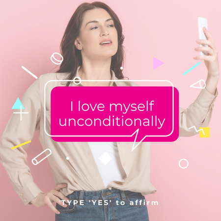 Motivational Phrase about Self Love Instagram Modelo de Design