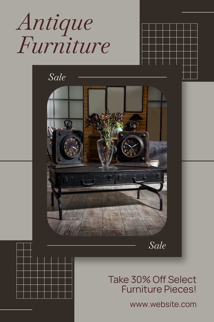 Designvorlage Antique Clocks And Coffee Table With Half Price für Pinterest