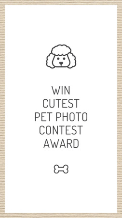 Plantilla de diseño de concurso de fotos de mascotas con icono de perro Instagram Story 