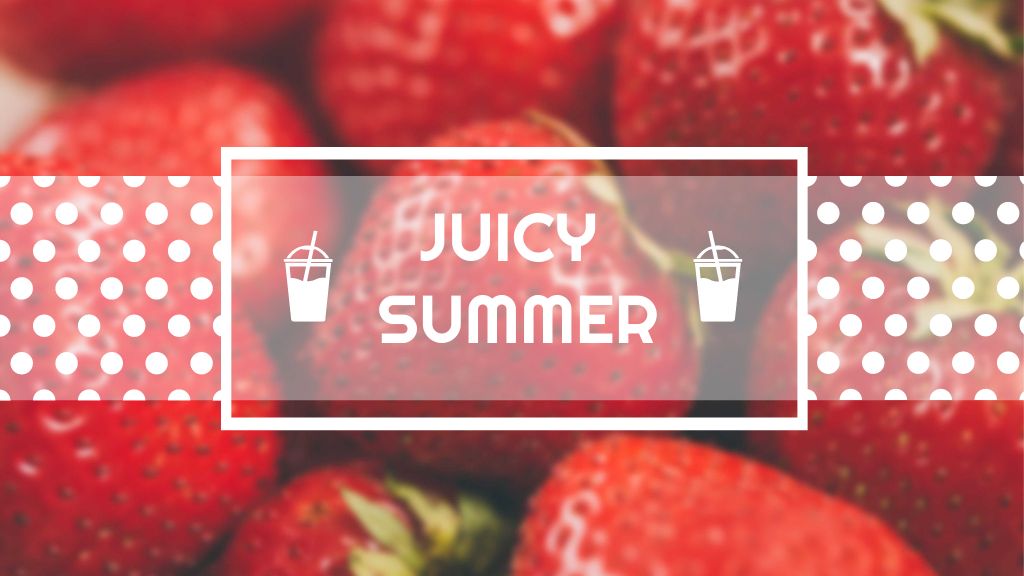 Summer Offer with Red Ripe Strawberries Title Tasarım Şablonu
