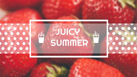 Summer Offer with Red Ripe Strawberries Title Design Template
