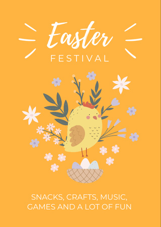 Easter Festival Announcement Flyer A6 Design Template