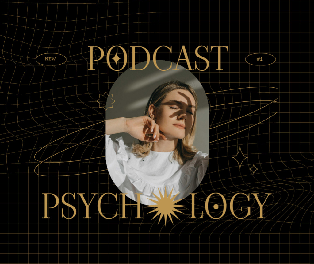 Psychology Podcast Ad with Woman in Sunshine Facebook Šablona návrhu