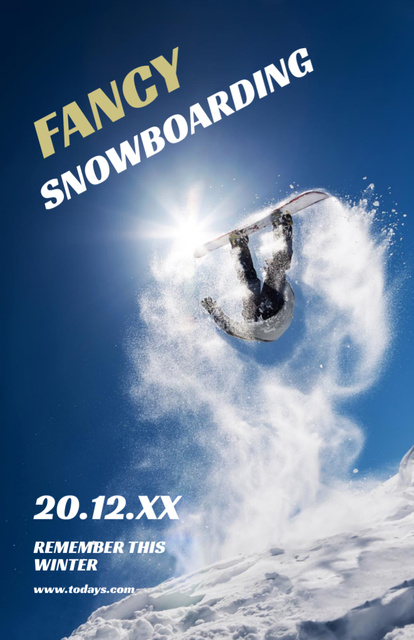Adventurous Snowboard Event Announcement Flyer 5.5x8.5in Šablona návrhu