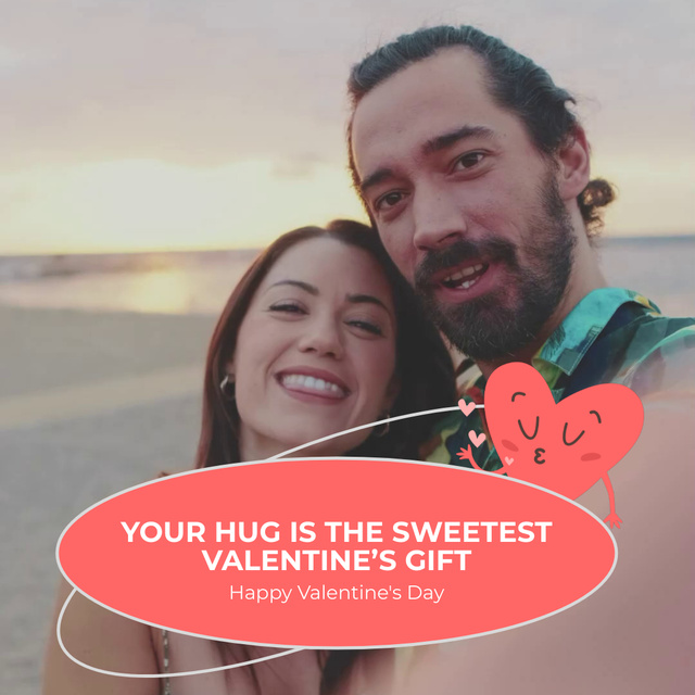 Happy Couple Celebrating Saint Valentine`s Day Animated Post Design Template