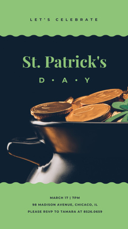 Saint Patrick's Day Attributes For Celebrating Holiday Instagram Story Design Template