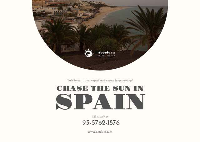 Spainish Tour Ad Poster A2 Horizontal Design Template