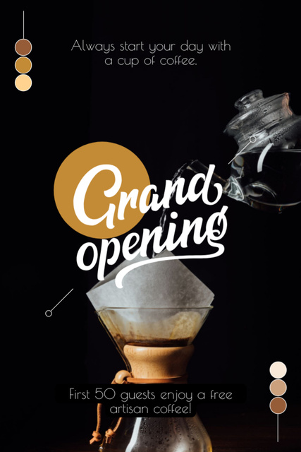 Traditional Cafe Grand Opening With Coffee Tumblr Modelo de Design
