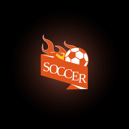 Modèle de visuel emblème de l'équipe de football avec ballon - Logo