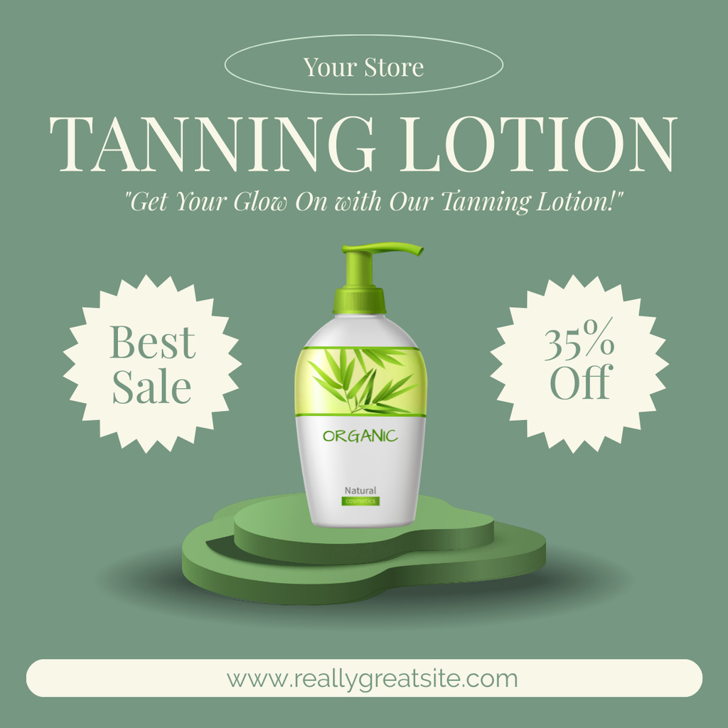 Designvorlage Discount on Best Tanning Lotion für Instagram AD