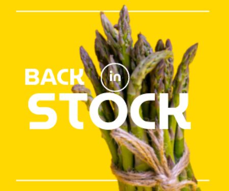 Veggie Store Offer with Fresh Asparagus Medium Rectangle Πρότυπο σχεδίασης
