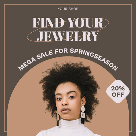 Szablon projektu Wiosenna Mega Wyprzedaż Biżuterii Instagram AD