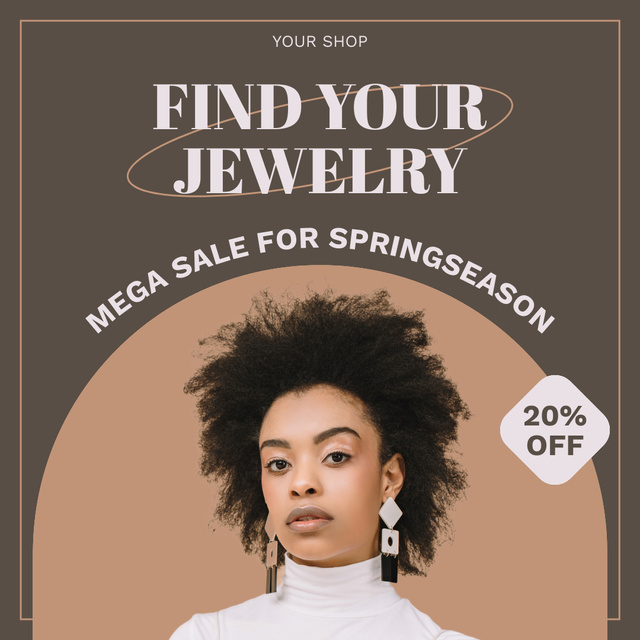 Ontwerpsjabloon van Instagram AD van Spring Jewelery Mega Sale