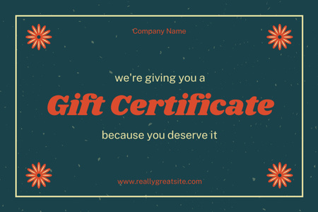 Plantilla de diseño de Special Gift Voucher Offer on Blue Gift Certificate 