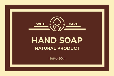 Minimalistic Hand Soap Offer In Brown Label Design Template