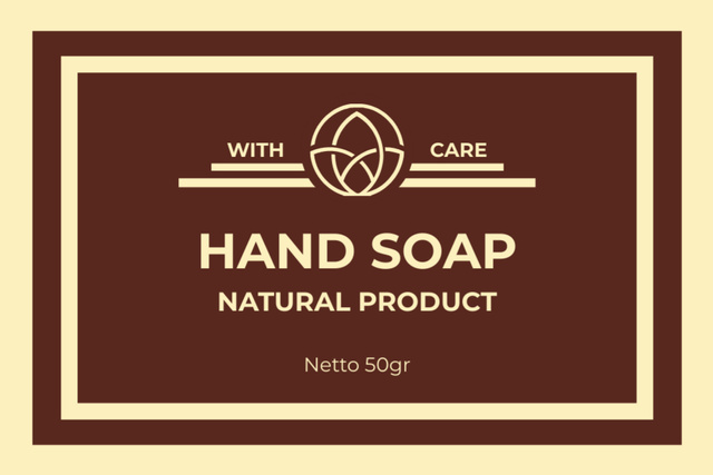 Minimalistic Hand Soap Offer In Brown Label Design Template