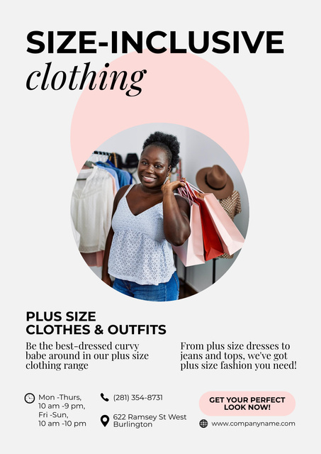 Modèle de visuel Offer of Size-Inclusive Clothing - Poster