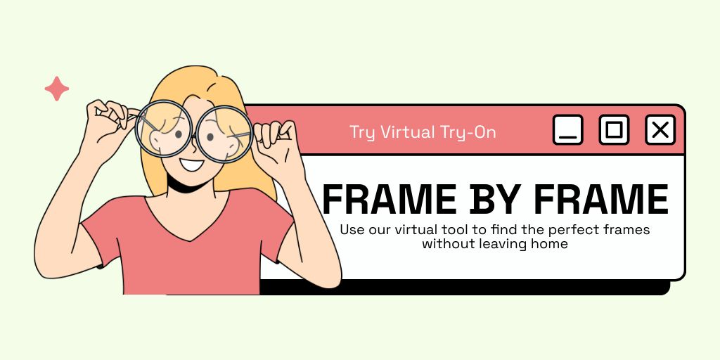 Funny Woman Wearing Round Frame Glasses Twitter Modelo de Design