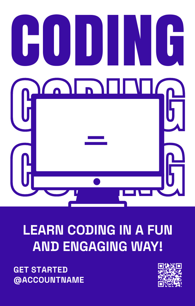 Coding Course Offer Invitation 4.6x7.2in Modelo de Design