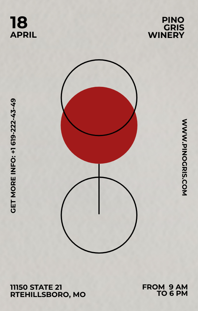 Szablon projektu Wine Tasting Announcement With Illustration of Circles Invitation 4.6x7.2in