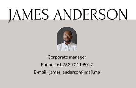 Corporate Manager Contacts Business Card 85x55mm Design Template