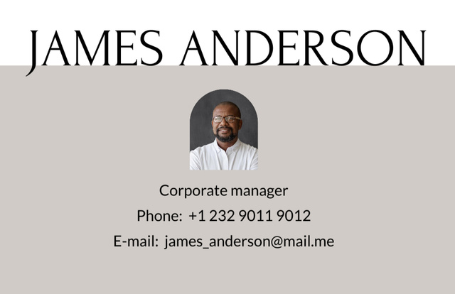 Corporate Manager Contacts Business Card 85x55mmデザインテンプレート