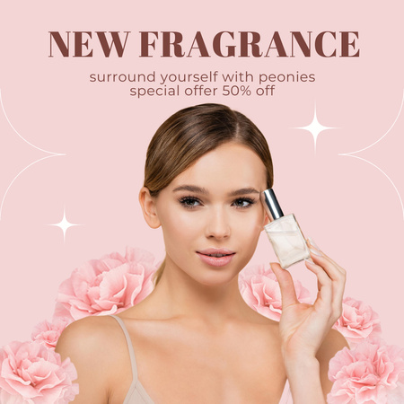 Tender Woman with New Fragrance Instagram Design Template