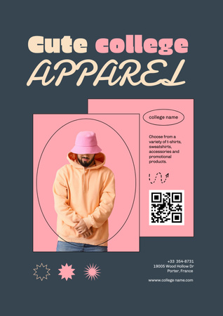 College Apparel and Merchandise Posterデザインテンプレート