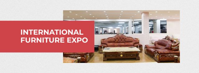 Furniture Expo invitation with modern Interior Facebook cover Tasarım Şablonu