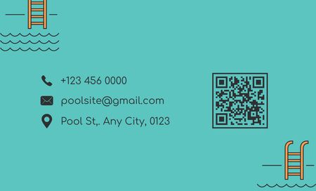High Quality Pool Installation Services Business Card 91x55mm Design Template