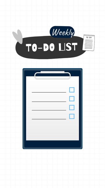 Weekly To-do list with office doodles Instagram Story Design Template