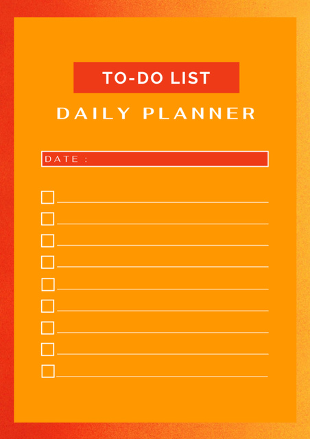 Platilla de diseño Bright Orange Daily to Do List Schedule Planner