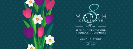 Platilla de diseño Spring tulips and narcissus for 8 March Facebook Video cover