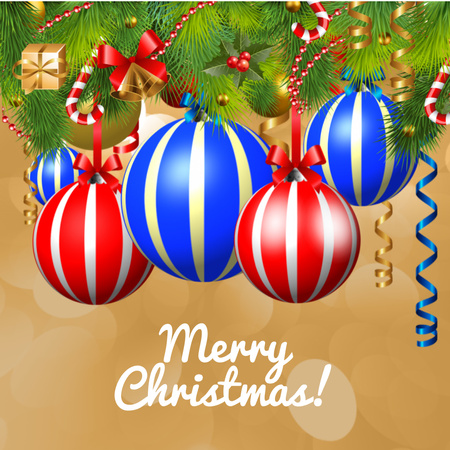 Spinning Christmas baubles Animated Post Design Template